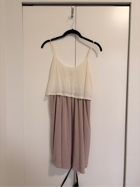 Monk & Lou Dress in Cream and Dusty Mauve